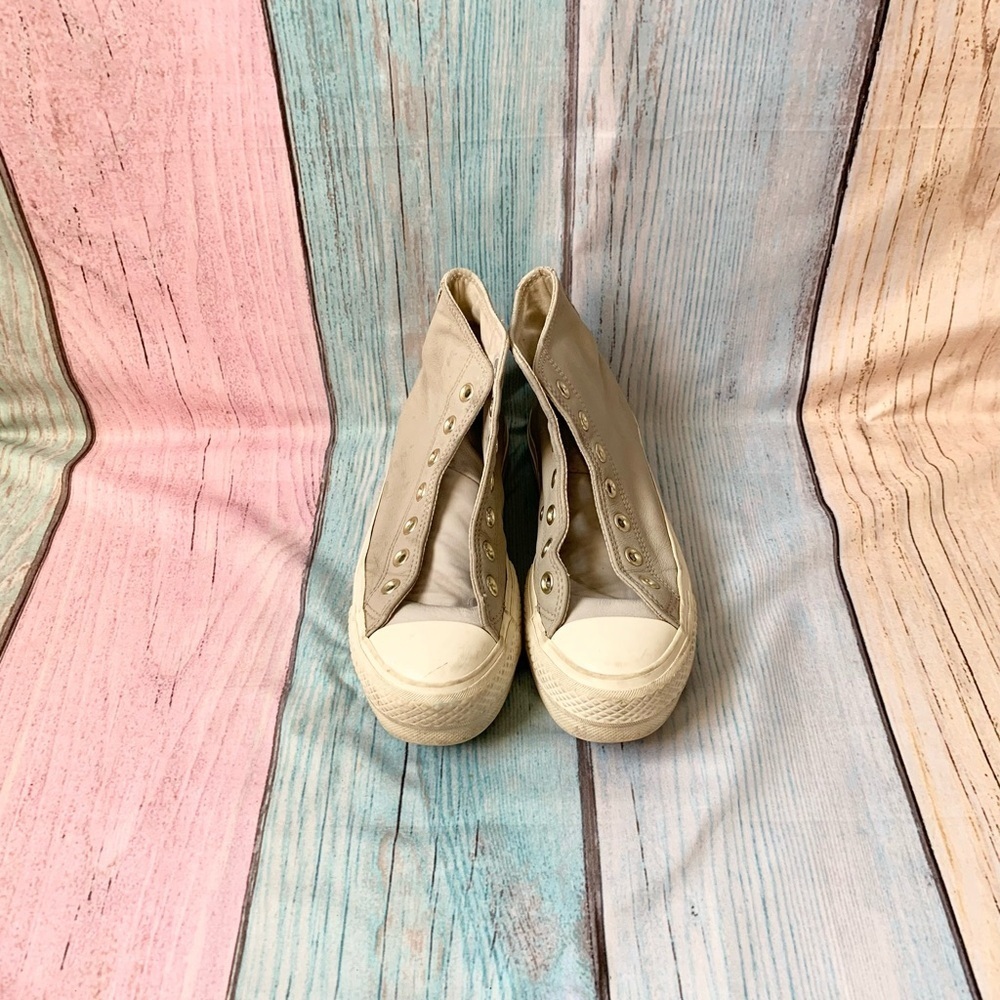 Gray high top platform converse NO SHOE LACES size 5.5 - Picture 2 of 11